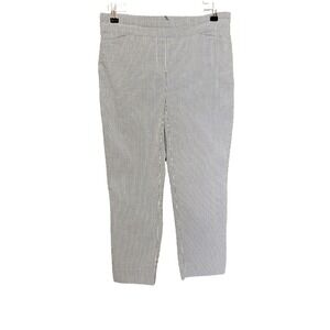 Hilary Radley Pull On‎ Blue Seersucker Cropped Pants Striped Stretch Size M